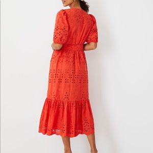 Ann Taylor Eyelet Mini Flare Dress